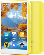 80GB MP3 Player Bluetooth WiFi 4" Touch Screen FM Speaker Yellow
