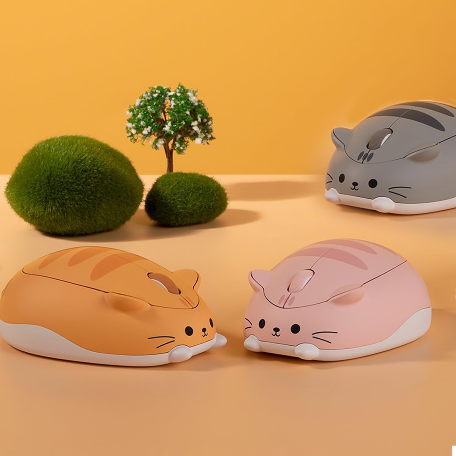 Pink Cat Wireless Mouse 3200 DPI Bluetooth Silent Cute PC Laptop