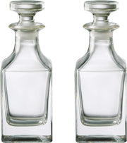 Mini Square Glass Decanter Set 2×150ml – Modern Liquor Bottles with Stoppers