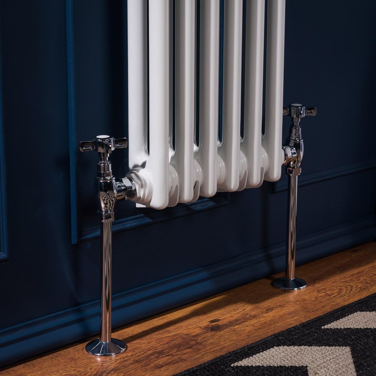 White Double Column Vertical Radiator 1500x290mm Bathroom Kitchen