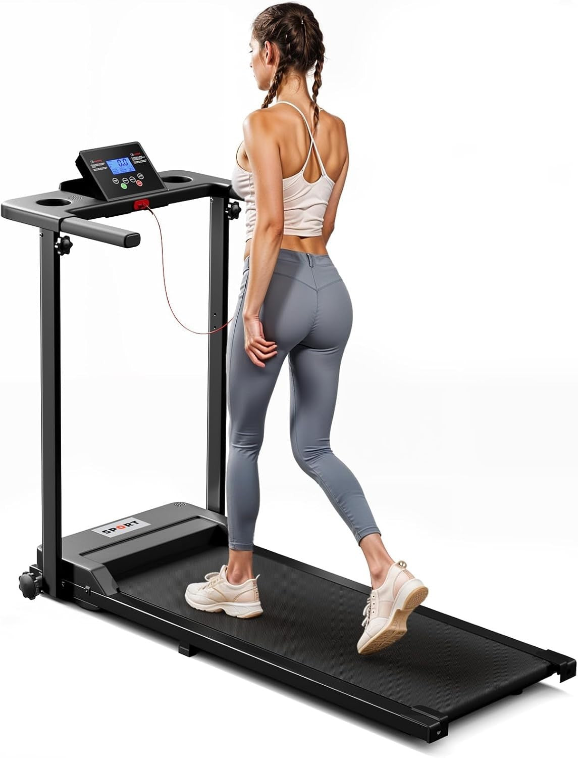 Foldable Walking Treadmill 2HP LED Display Home Office Jogging Pad