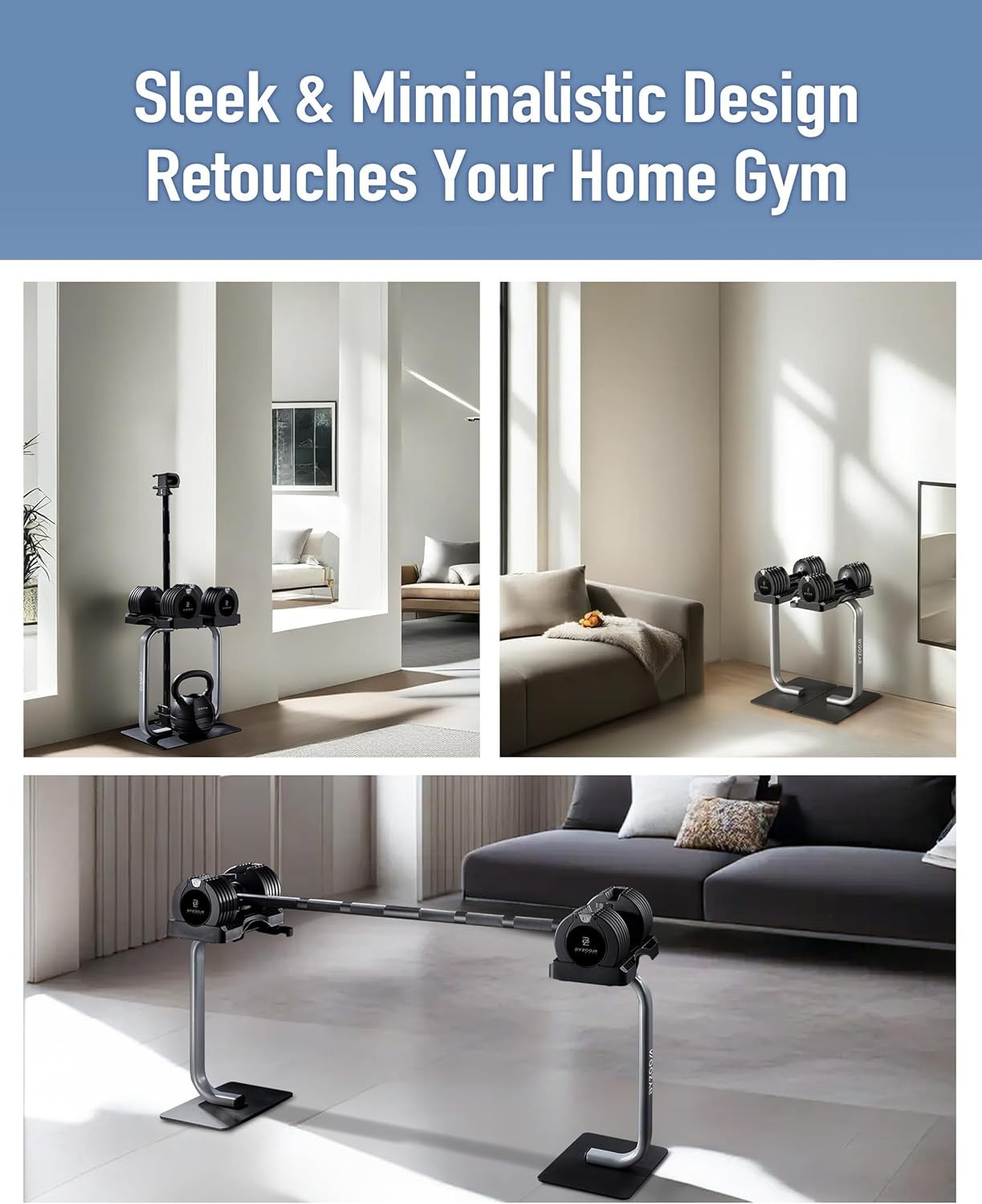 25lb Smart Adjustable Dumbbells Pair 5-in-1 Quick Select Home Gym