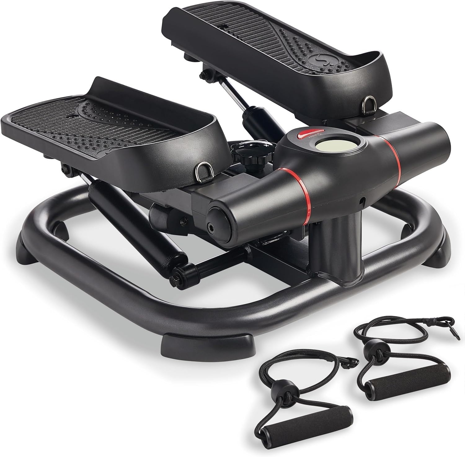 Mini Stair Stepper w/ LCD Monitor, Resistance Bands & Non-Slip Floor Mat Set