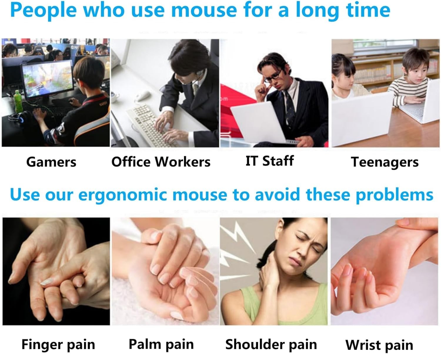 Left Handed Ergonomic Vertical Mouse Rechargeable 2.4G 6 Button
