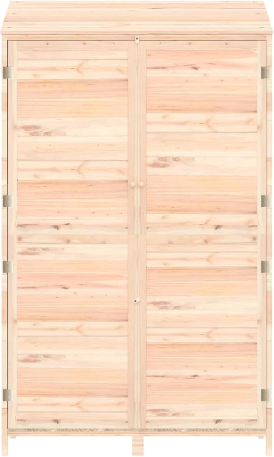Large Solid Fir Wood Garden Shed 102x52x174.5cm Natural Outdoor Storage