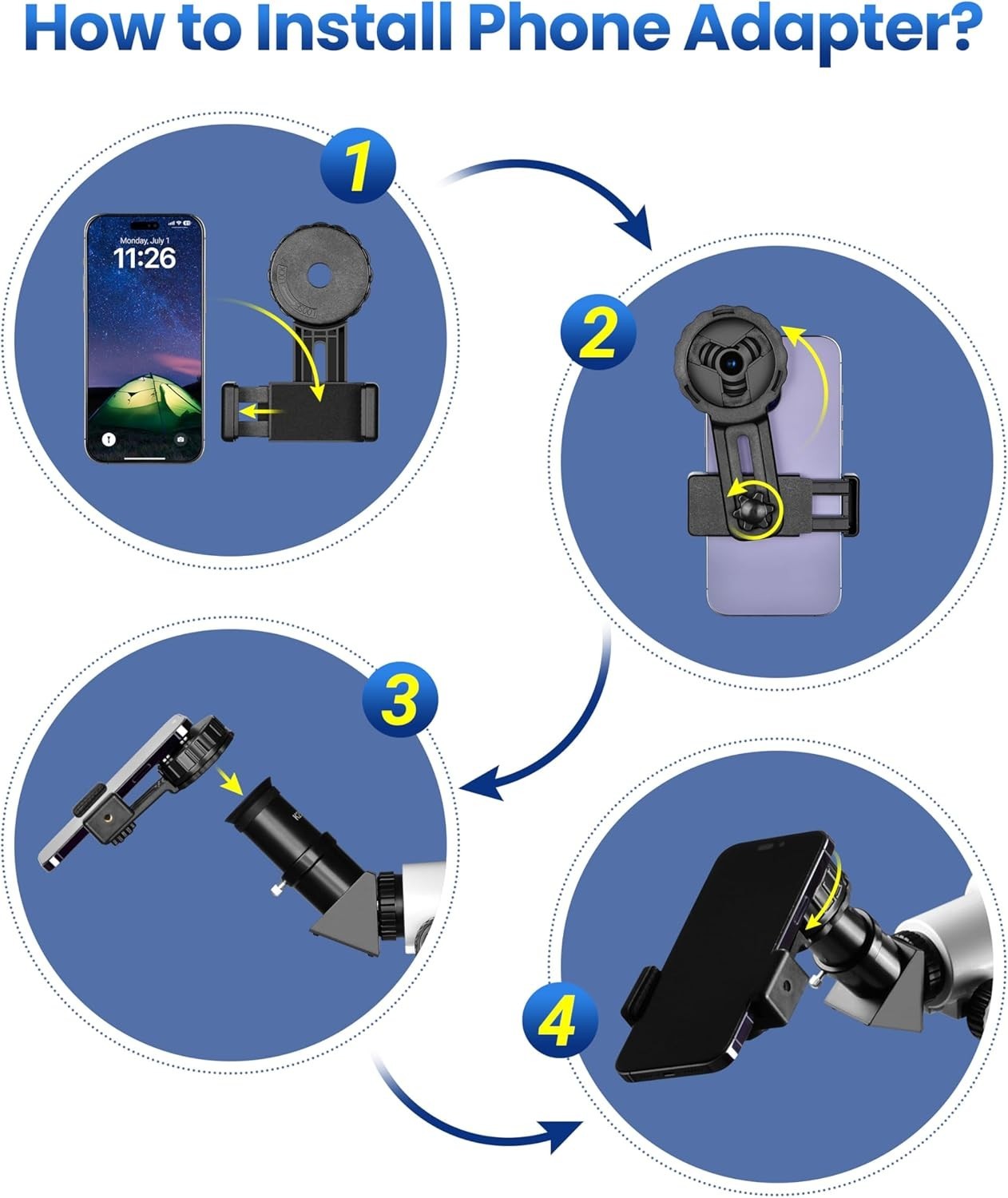 80mm Telescope for Astronomy with Smartphone Adapter & Adjustable Tripod