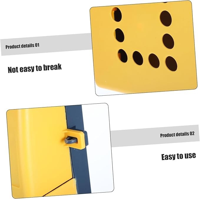 Wall Mount Locking Suggestion Box Yellow Plastic Secure Mail Holder 33cm Wide