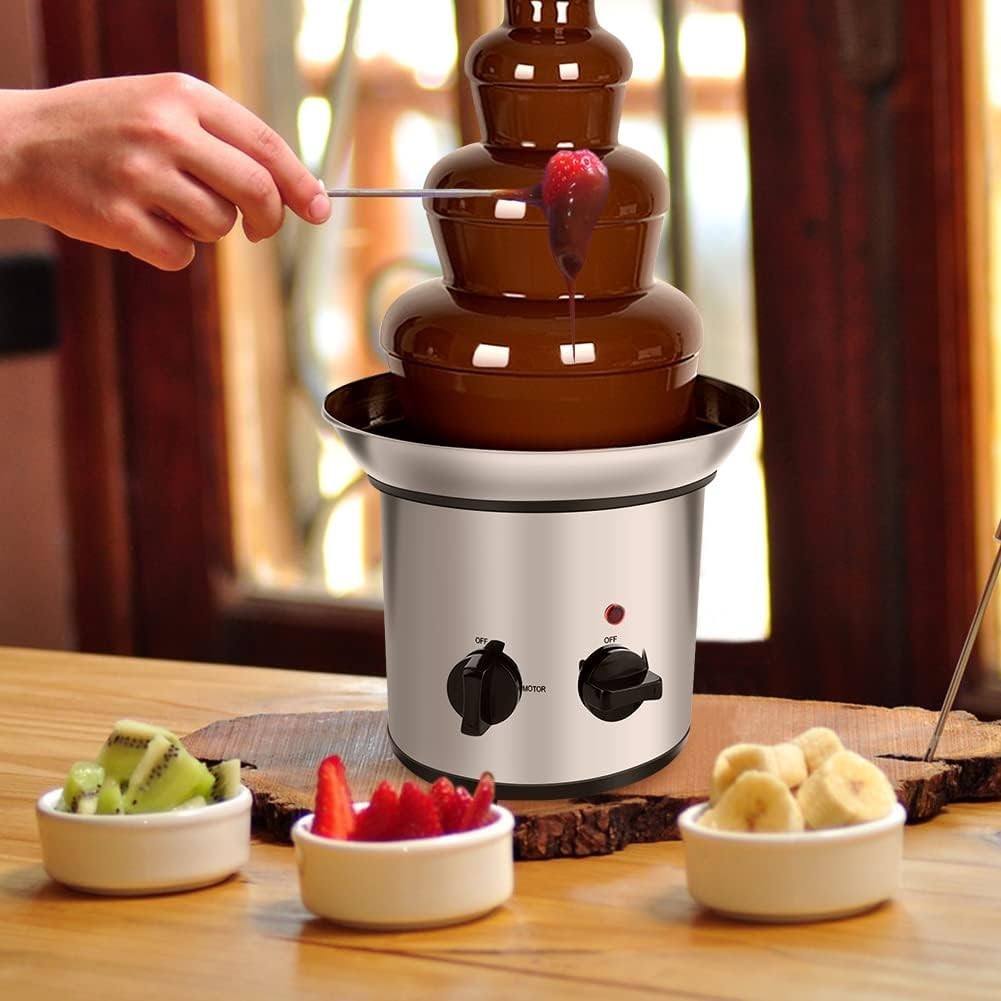 4 Tier Chocolate Fountain Machine 170W Electric Fondue Melter UK