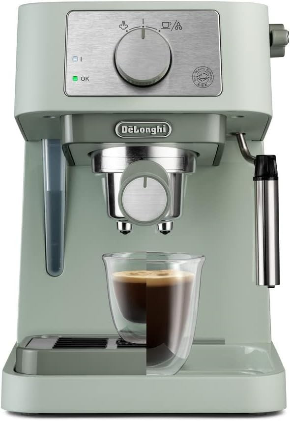 Manual Espresso Maker with Milk Frother | 15 Bar Pressure | Dual Cup Tray | 1L