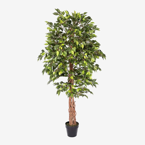 6ft Artificial Ficus Tree Green Real Wood Trunk Indoor Lifelike Decorative Plant