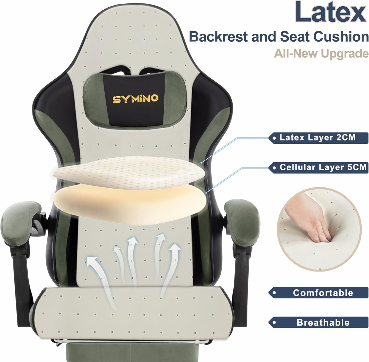 Ergonomic Gaming Chair Recliner w/ Footrest Lumbar Support PU Leather