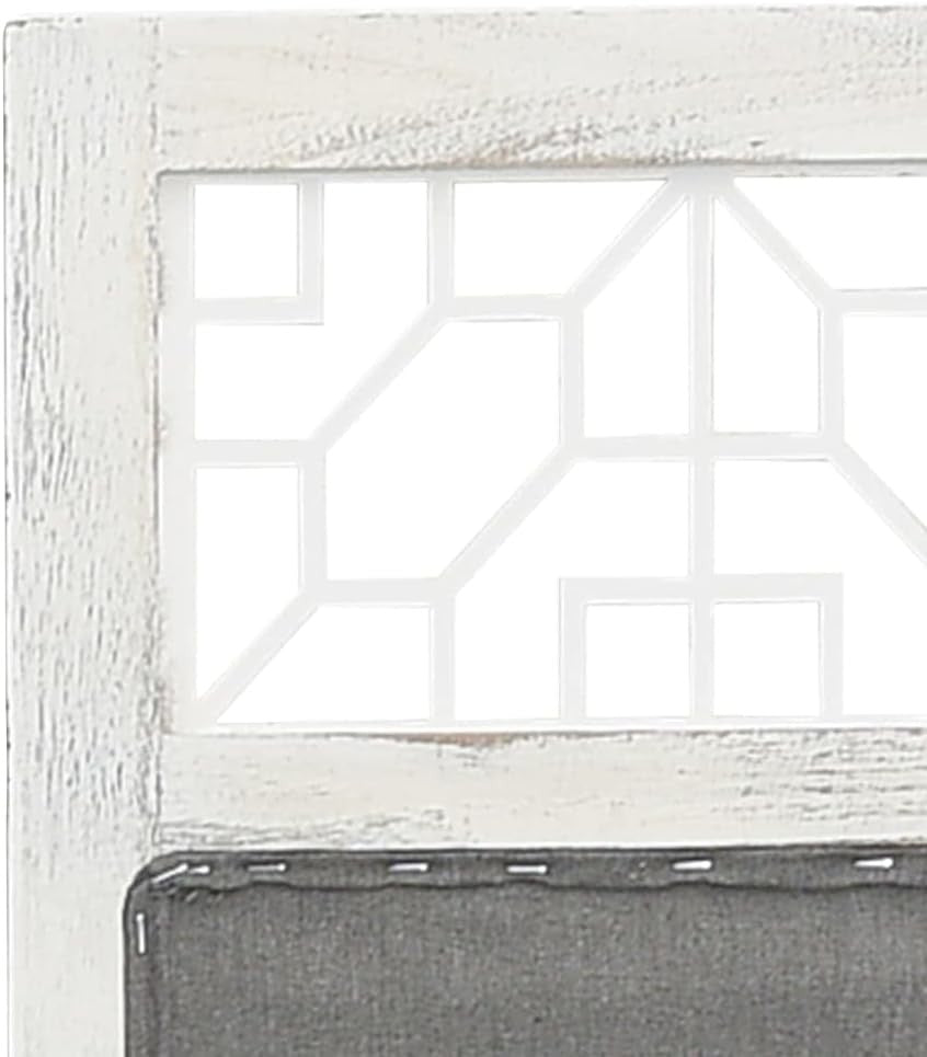 3 Panel Folding Room Divider 105x165cm Grey White Wood Privacy Screen