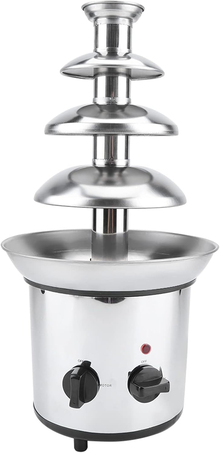 4 Tier Chocolate Fountain Machine Electric Fondue Melter Stainless