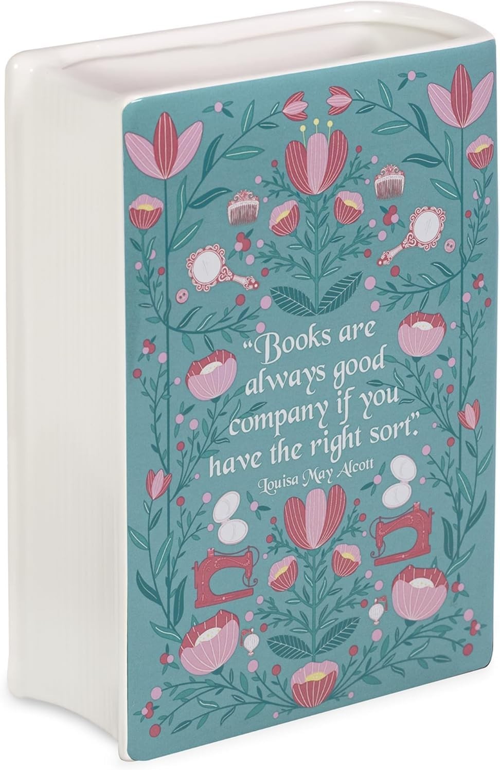 Book Shaped Ceramic Vase Decorative Bookshelf Flower Vase Home Decor