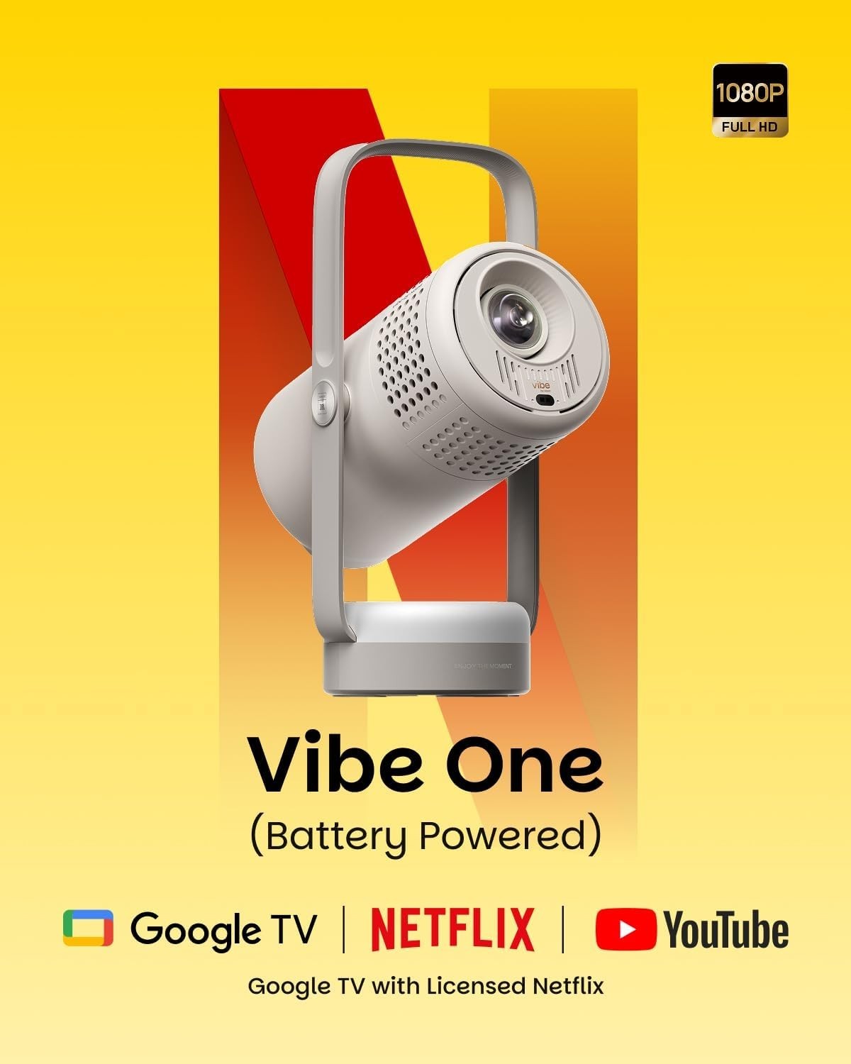 1080P Smart Portable Projector Google TV Netflix Battery JBL Auto Focus