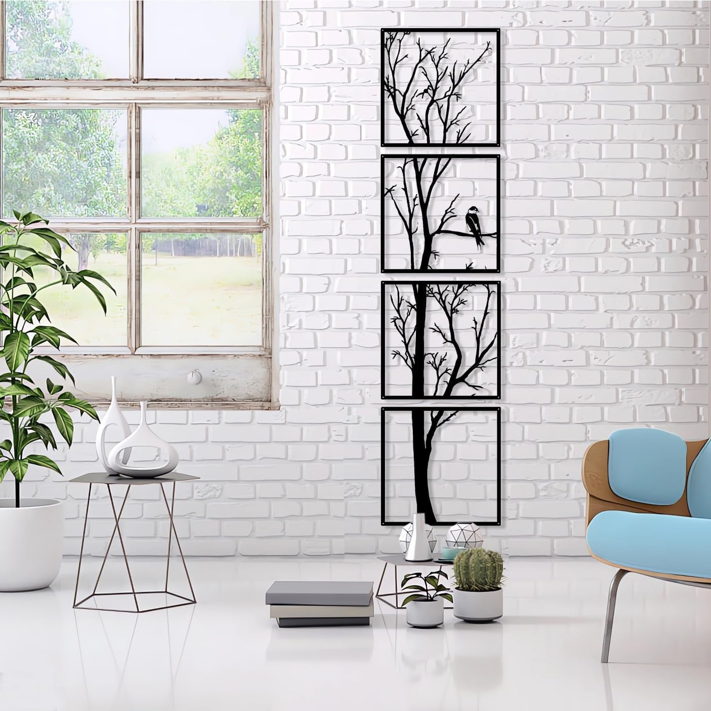 4Pcs Metal Tree Branch Wall Art Large Living Room Decor