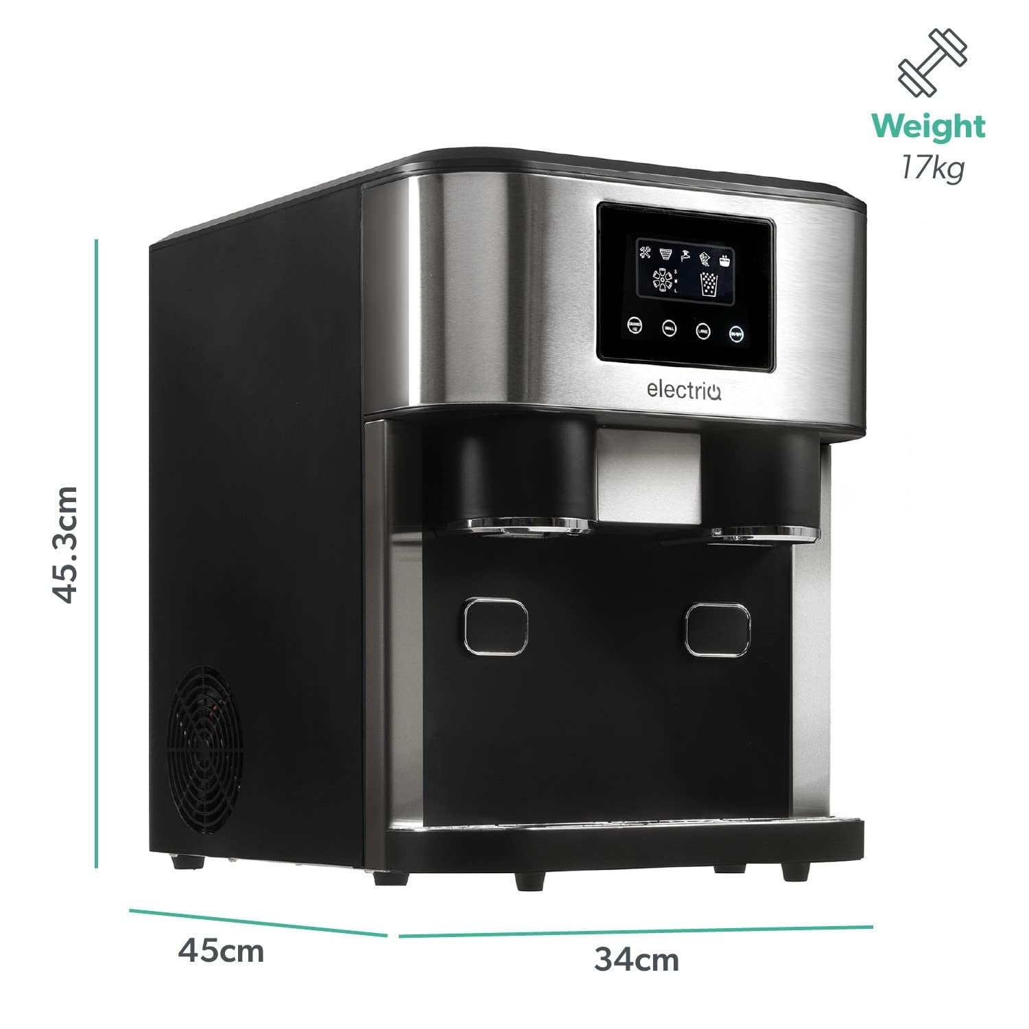 Countertop Ice Maker Ice Crusher Water Dispenser Stainless Steel