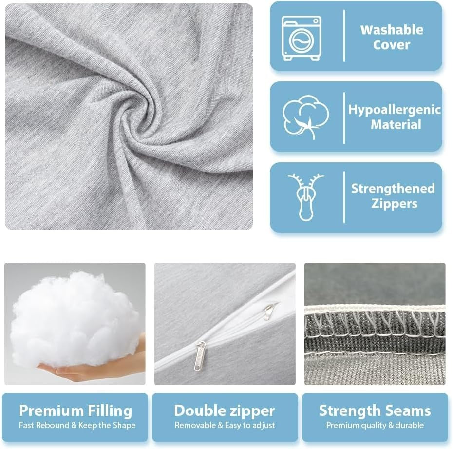 Cooling Pregnancy Pillow U Shaped Full Body Maternity Support Pillow 55in Washab