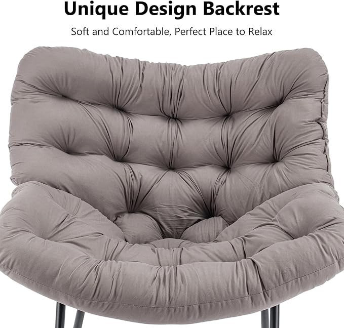 Oversized Egg Chair Rattan Wicker Outdoor Rocker w/ Cushion Garden Patio Relax