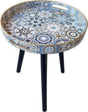 Bohemian Round Side Table – 50x38x38cm Detachable Legs