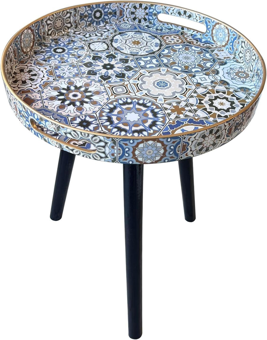 Bohemian Round Side Table – 50x38x38cm Detachable Legs