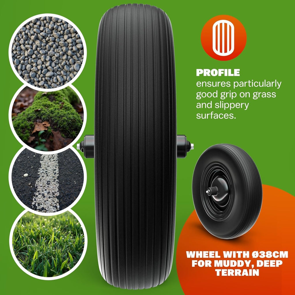 100L 2-Wheel Galvanised Wheelbarrow Silver – Pneumatic Tyres Heavy Duty 150kg