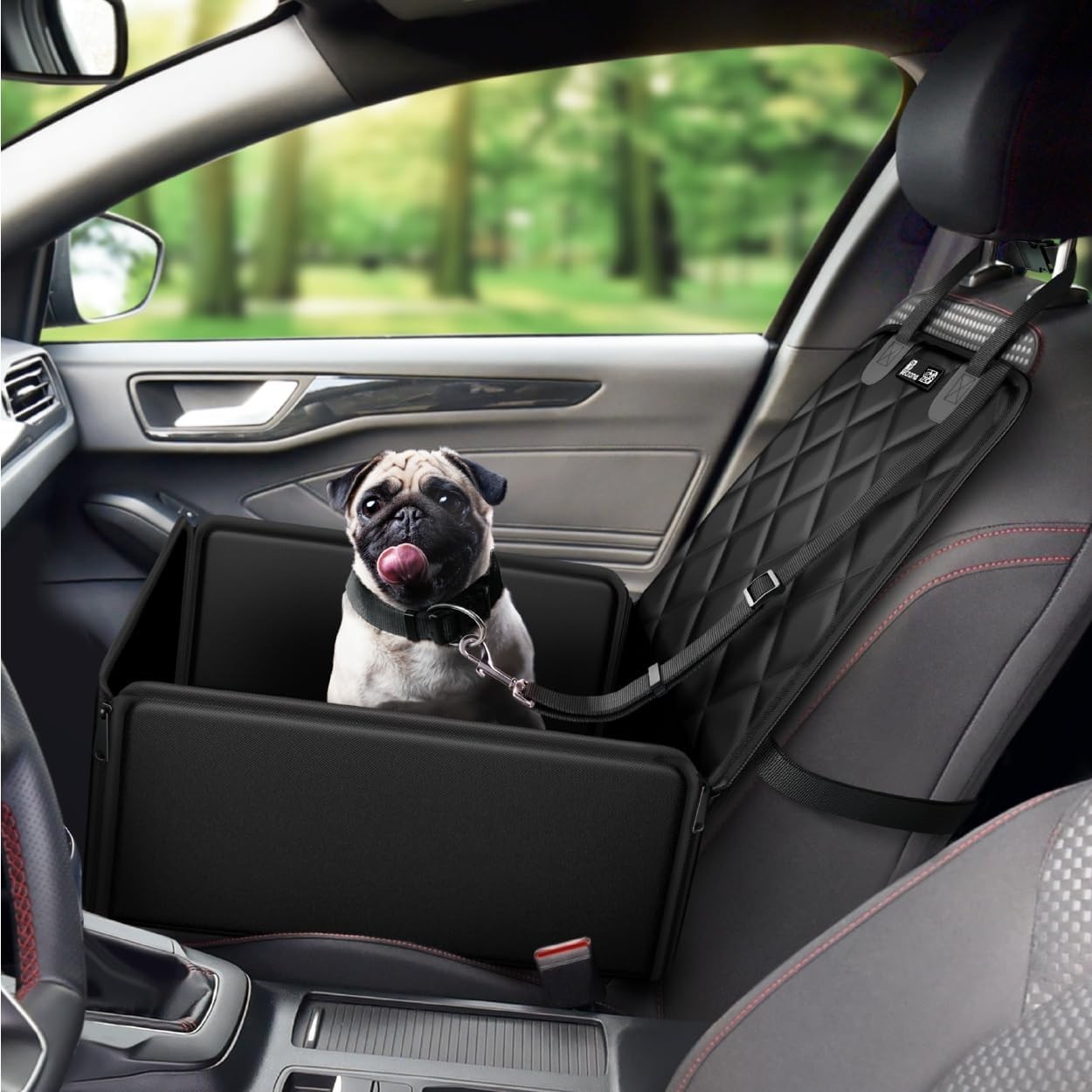 2 in 1 Dog Car Seat Waterproof Booster Travel Bed Cover Safety Belt
