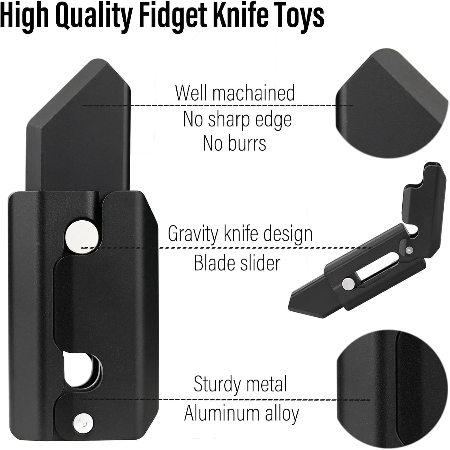 Gravity Knife Fidget Slider Metal Clicker Inertia Flip EDC Stress Toy