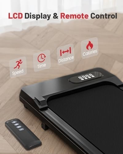 Under Desk Walking Pad Treadmill 2.5HP Quiet Compact LED Remote 145kg Capacity