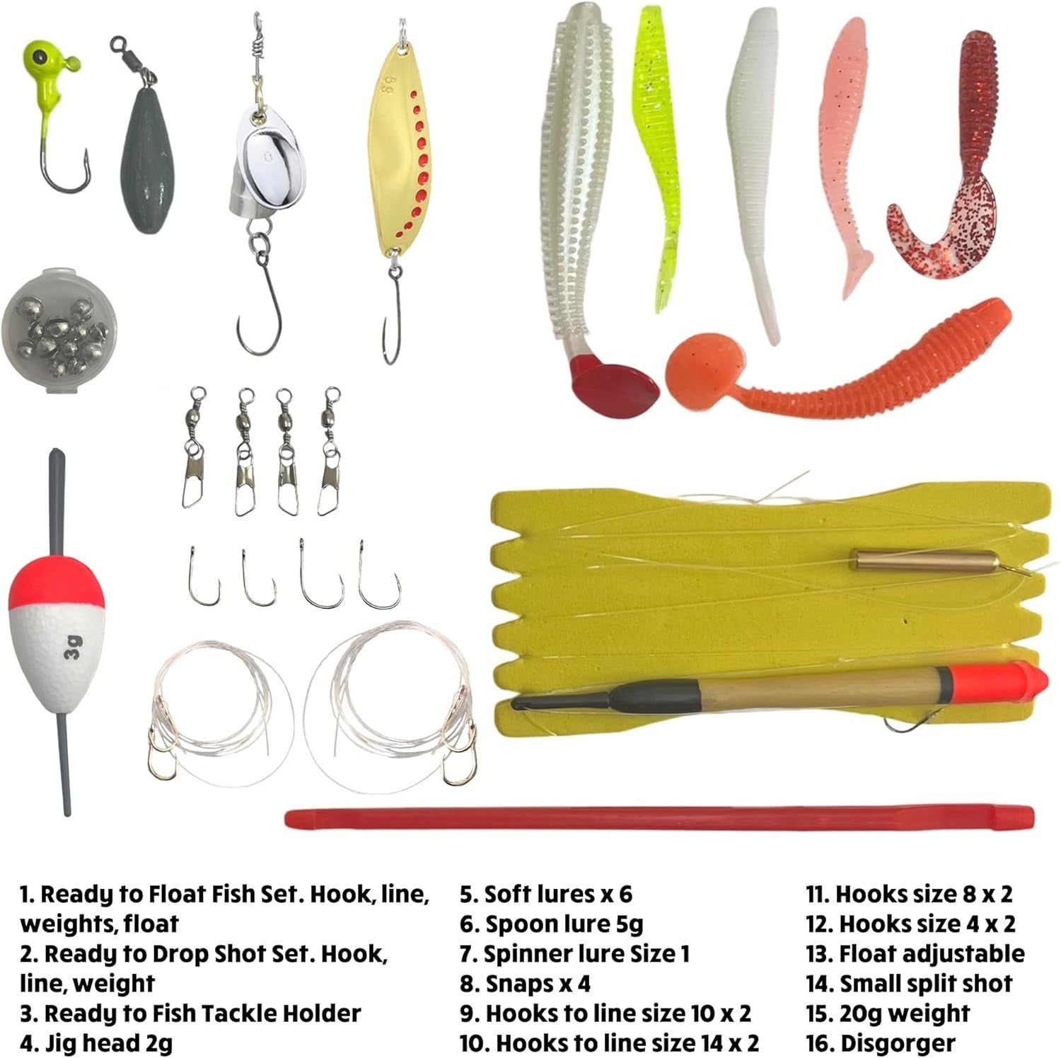 3-Section Fishing Rod Reel Combo Kit with Tackle Box Lures 170cm