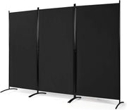 3 Panel Black Folding Room Divider Privacy Screen Partition for Bedroom Office