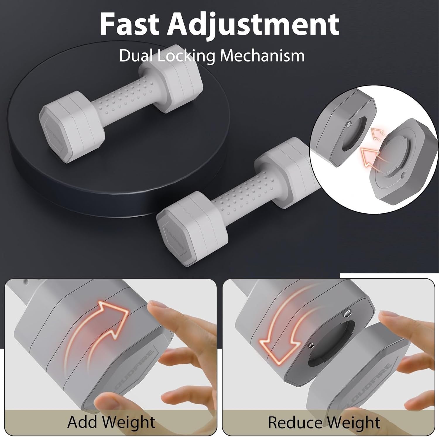 4 in 1 Adjustable Dumbbells Pair 1–5kg Soft Grip Home Fitness Set