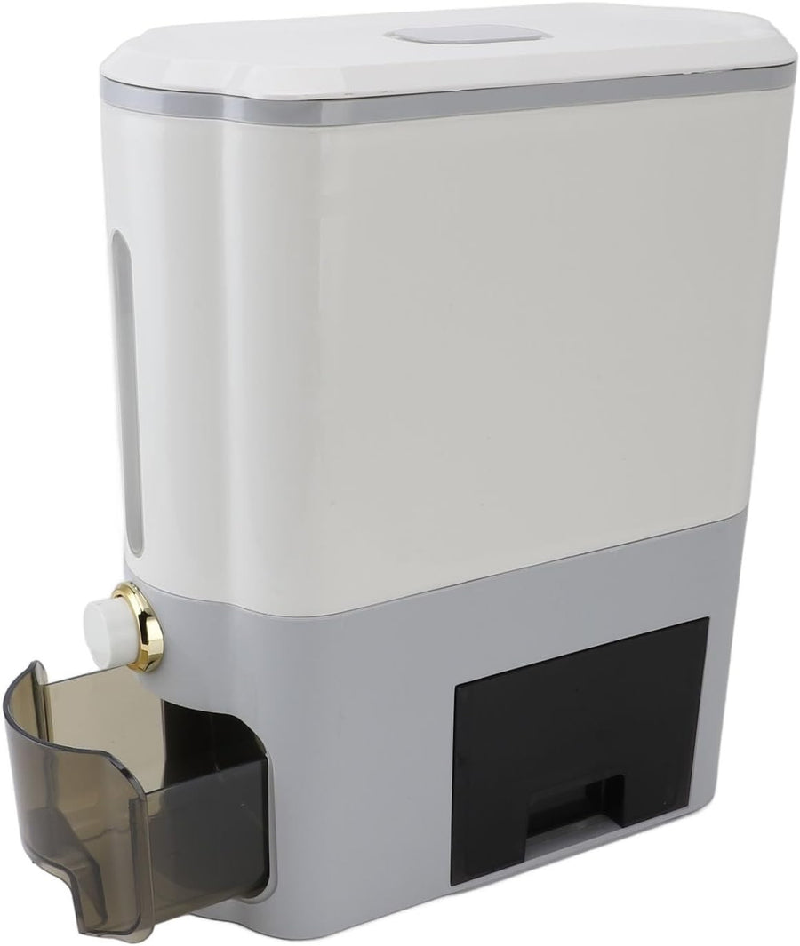 10KG Sealed Rice Dispenser Press Type Grain Storage Container PP Bin