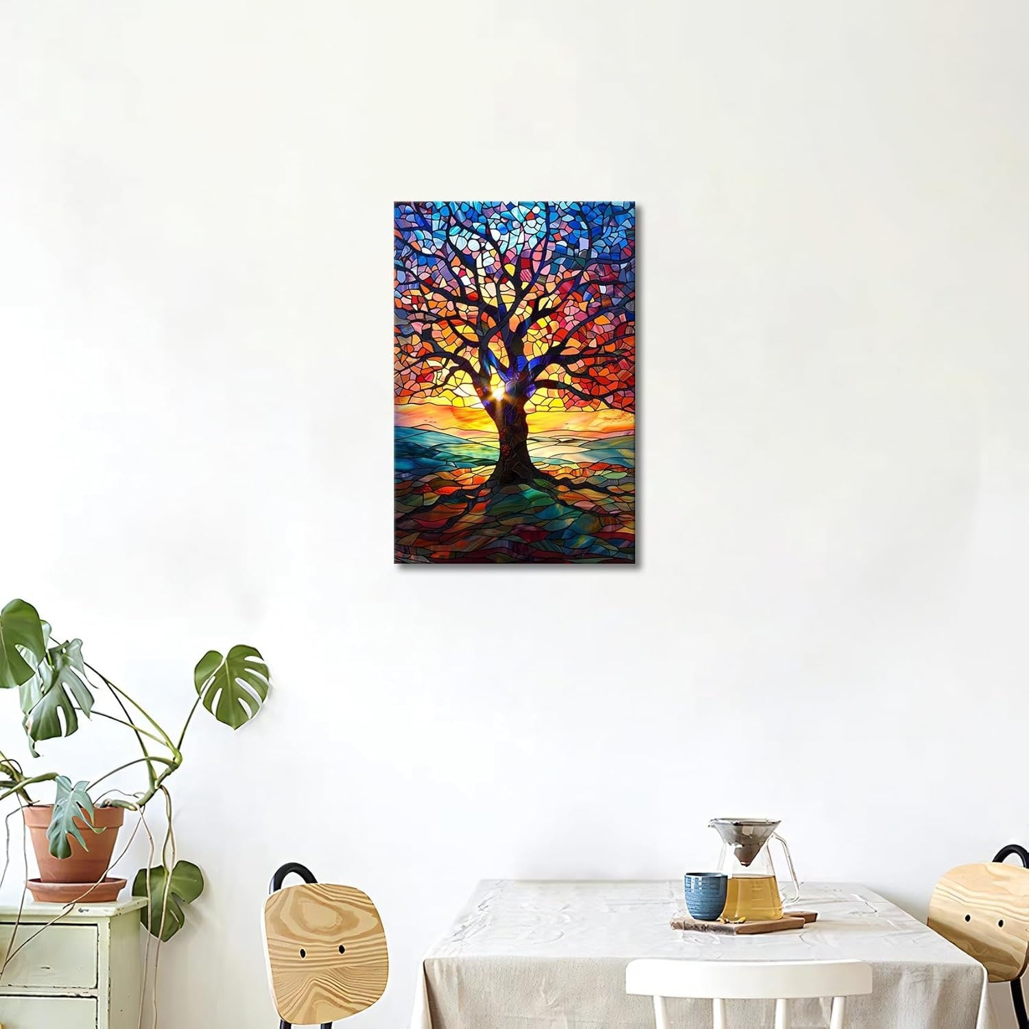 Tree of Life Canvas Wall Art 40x60cm Framed Colourful Print