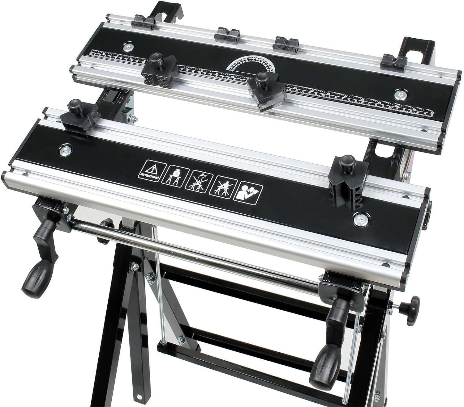 Foldable Mobile Workbench Height Adjustable 77–107cm Angle Tilt Work Table 100kg