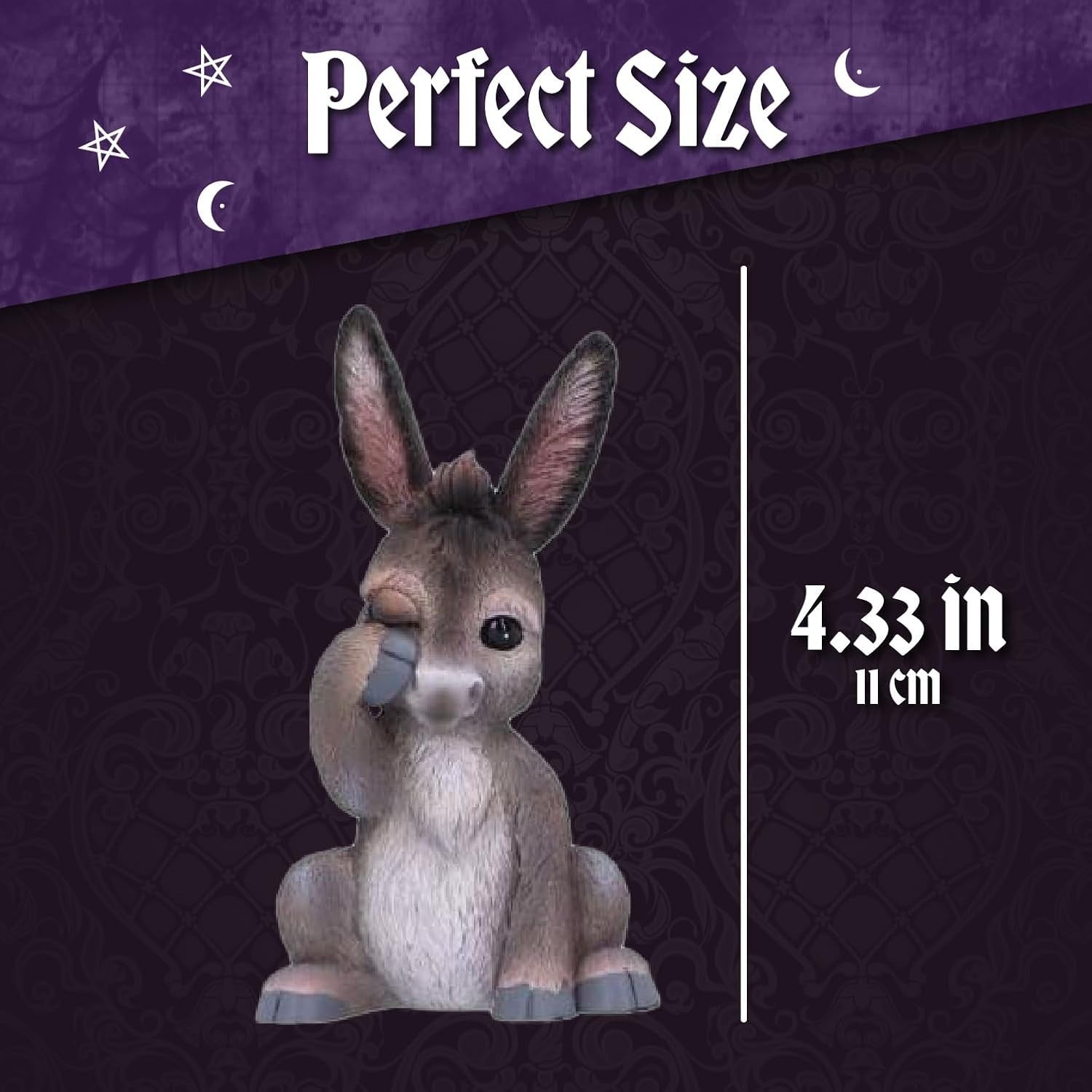 Three Wise Donkeys Ornament Set 11cm Resin Figurines Home Decor Gift Cute Trio