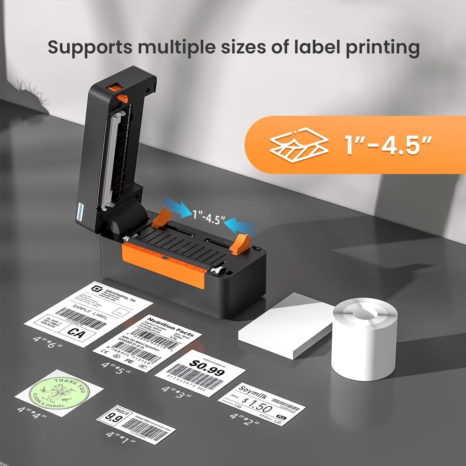 4x6 Portable Bluetooth Thermal Label Printer for Shipping DHL UPS