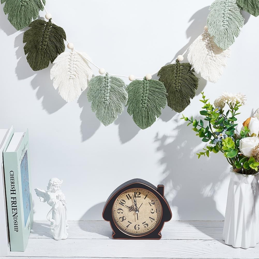 DIY Macrame Leaf Wall Hanging Kit Green Boho Home Decor
