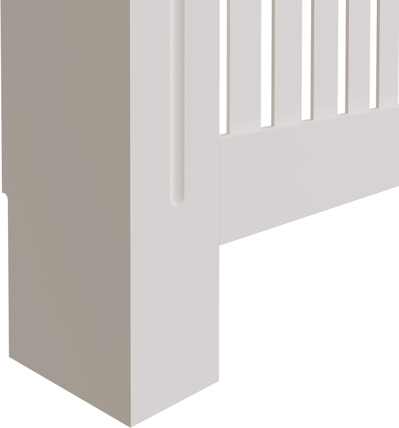 White Radiator Cover Cabinet XL | MDF Vertical Slat Wood Shelf