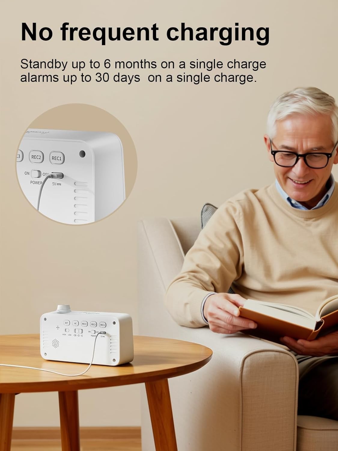 Medication Pill Reminder Alarm Clock Talking Voice Recording Rechargeable