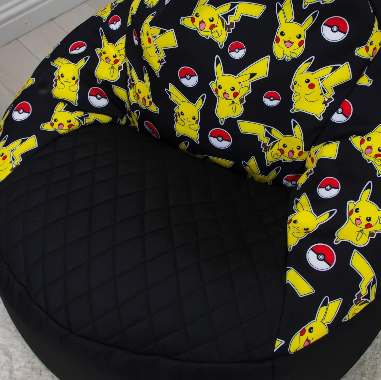 Gaming Bean Bag Chair with Pikachu Print, High Support, Indoor & Outdoor Use