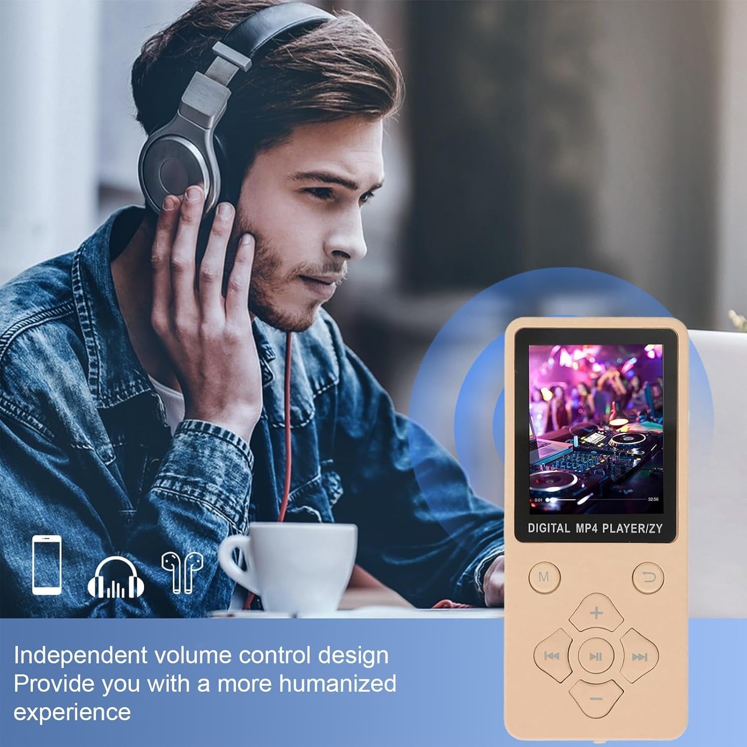 Bluetooth 5.0 16GB MP3 & MP4 Player w/ 1.8″ Color Screen, FM & Recorder