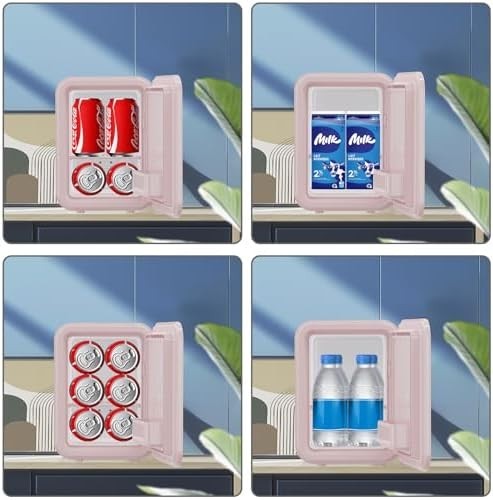 4L Mini Fridge Pink – Portable Cooler & Warmer, AC/DC, 6 Cans