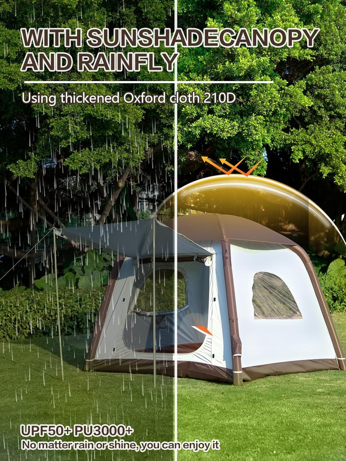 4 Person Inflatable Camping Tent Waterproof Air Pump Easy Setup