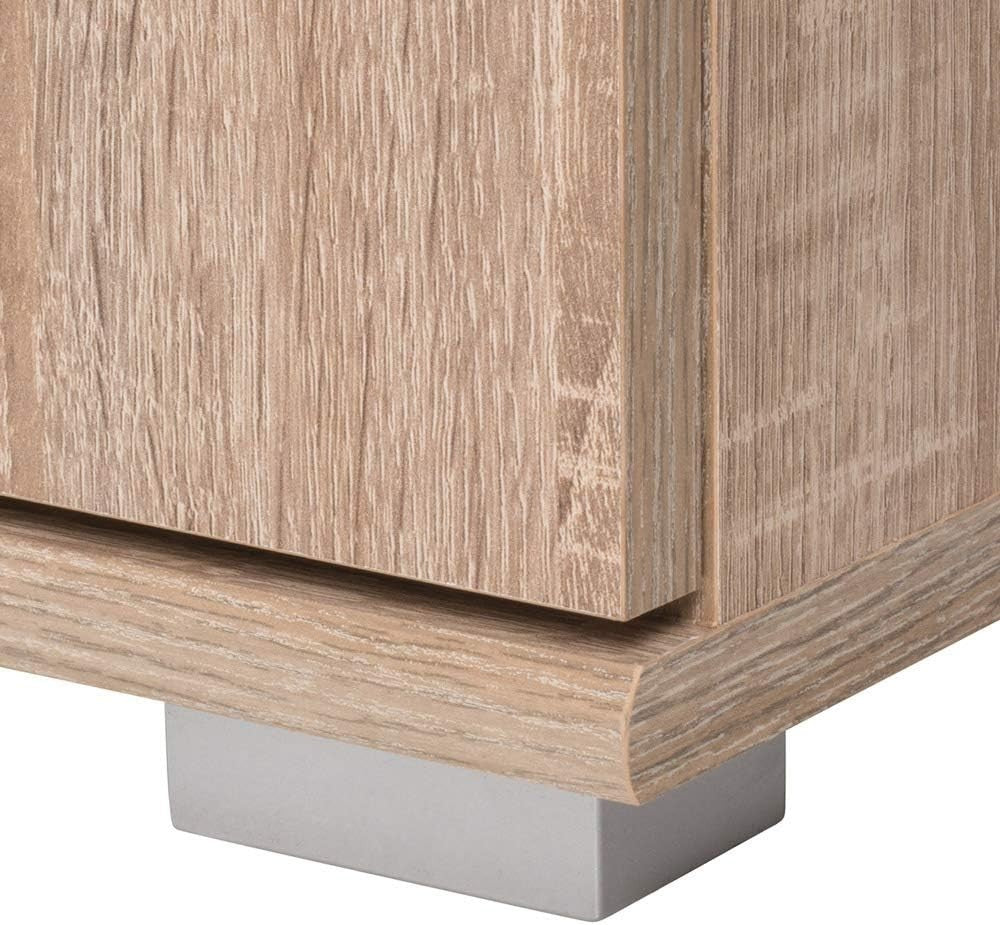 Modern Oak Sideboard Cabinet 3 Door 2 Drawer Storage Unit 107cm MDF