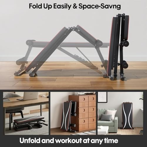 Adjustable Foldable Weight Bench Incline Decline 300kg Home Gym Full Body