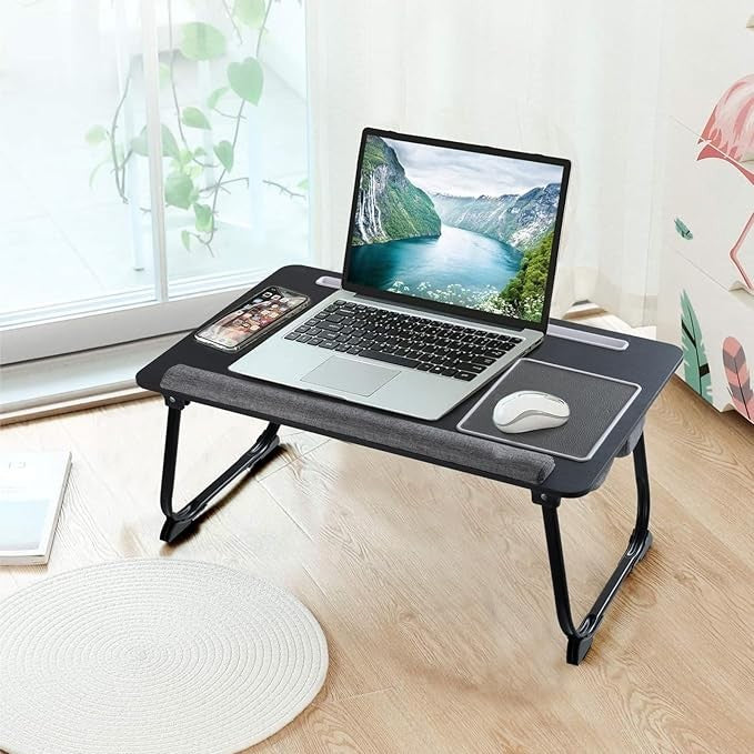 Laptop Tray Lap Desk Foldable Legs Cushion Bed Desk 40x60cm Mouse Pad