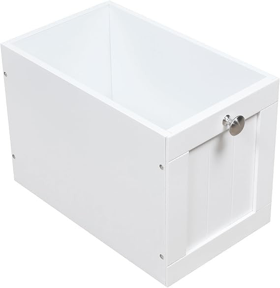Tall Slim White Bathroom Storage Cabinet – 3 Shelves + 2 Door Cupboard Unit