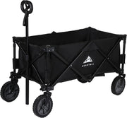 Black Folding Festival Wagon 85kg Collapsible Camping Trolley with Cargo Net