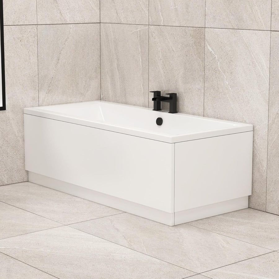 1800x800mm Designer Double Ended Acrylic Bath Tub White Square Soaking Spa